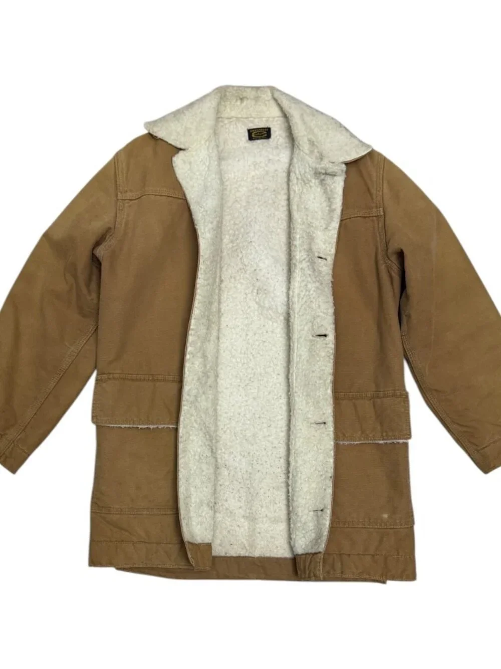 RARE CARHARTT Vintage 1960s Snagproof Sherpa Fleece Duck Canvas Chore Coat XS